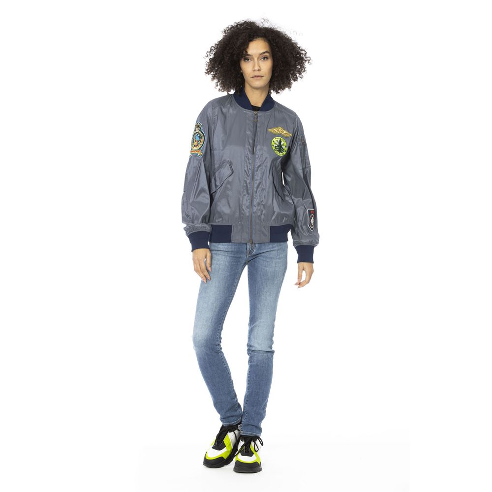 Mr&Mrs Italy Hellblaue Polyamid Damen Bomberjacke